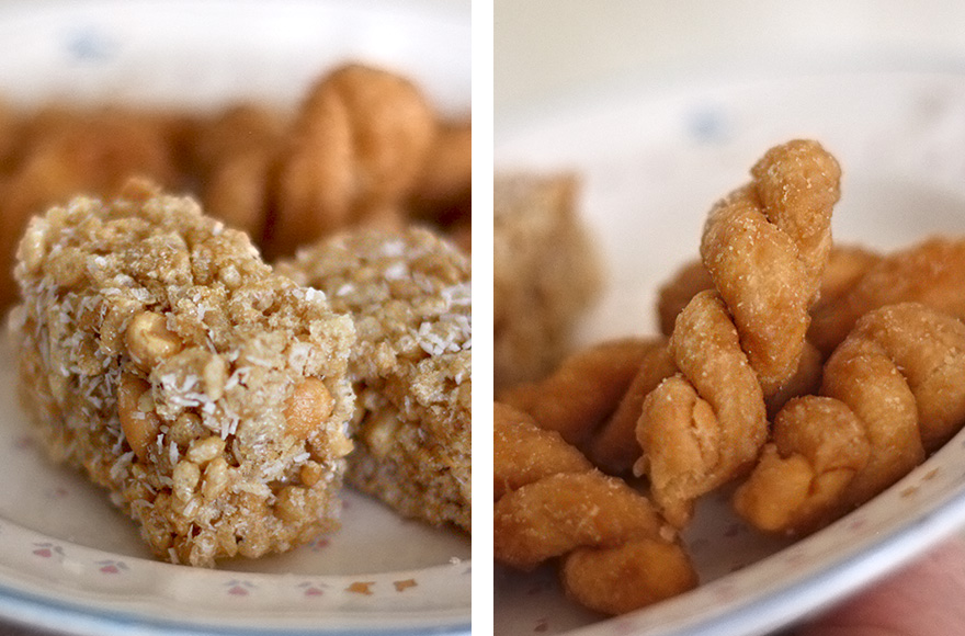 vegan chinese new year rice krispies and fried dough twists